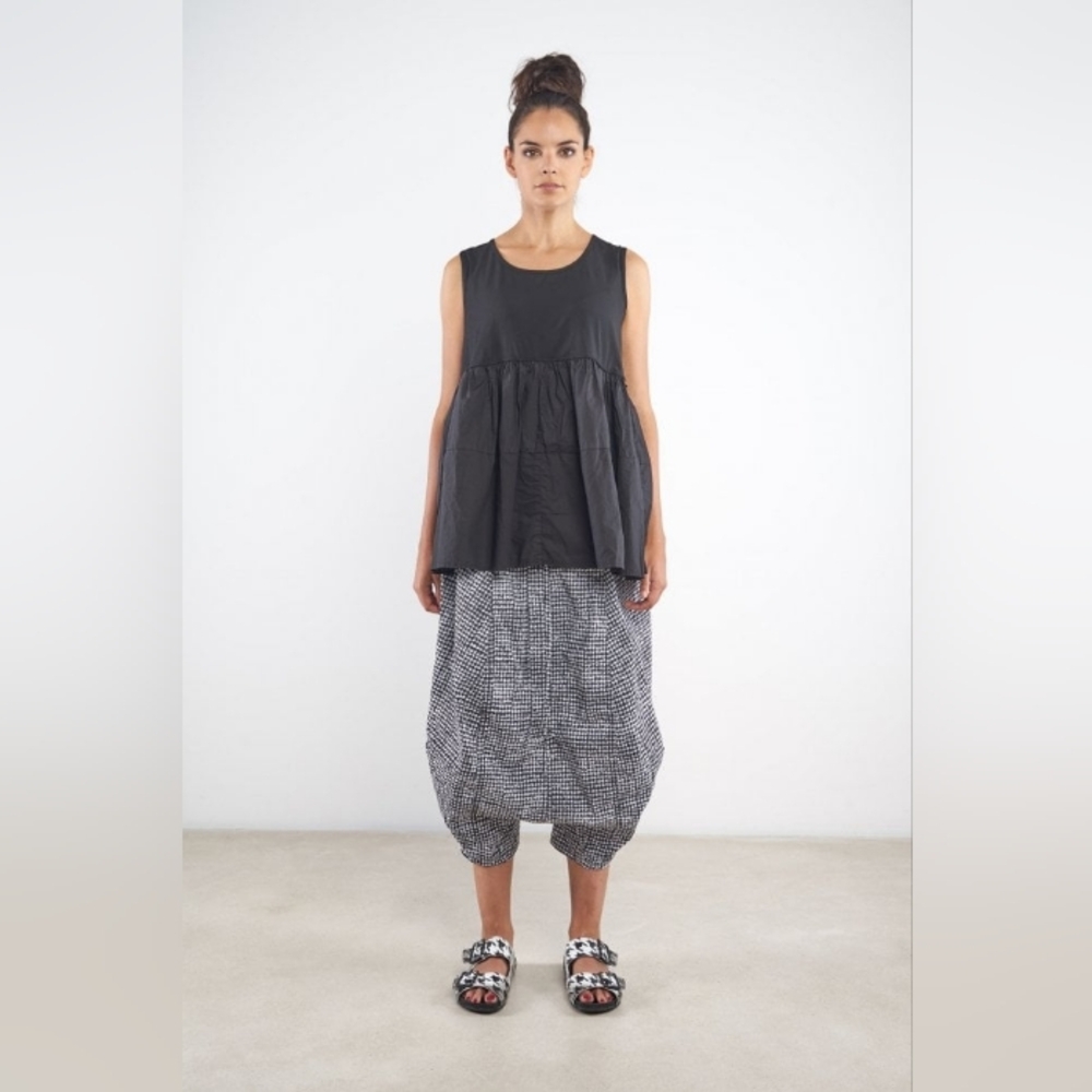 Studio Rundholz Black + White Cotton Sarouel Drop Crotch Pants S